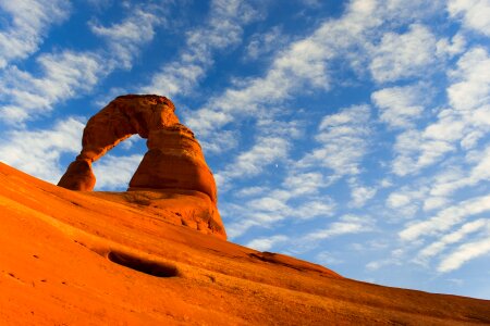 Delicate Arch at sunset in Arches National Park, Utah, USA. photo