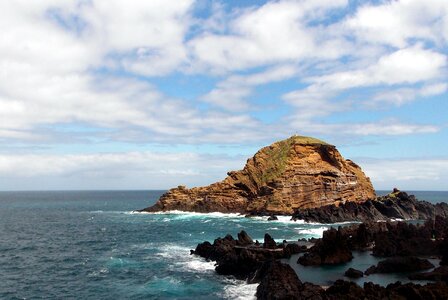 Rock cliff ocean photo