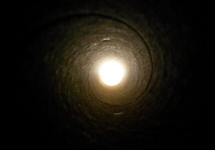 Underground construction illuminated photo