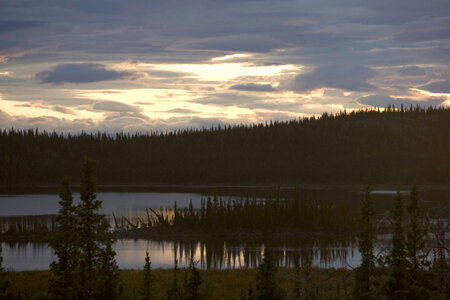 Sunset on lake at Tetlin NWR
