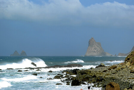 Roques de Anaga Coastline landscape in Santa Cruz de Tenerife in Spain photo