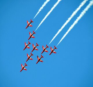 Fighter aviation red arrows photo