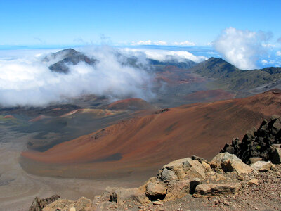 View of the visitors center in Haleakala National Park, Hawaii photo