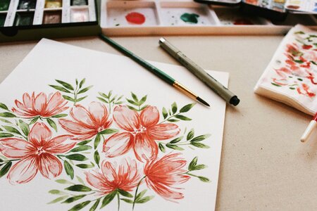 Leaves paint painting