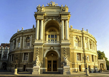 Front view of Odessa opera theater in Ukraine photo