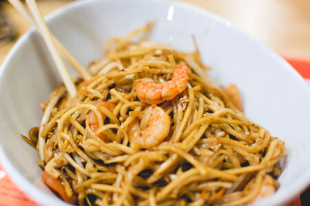 Shrimps noodles photo