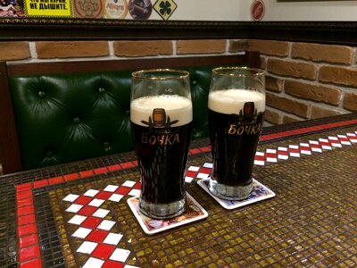 Drinks light beer dark beer