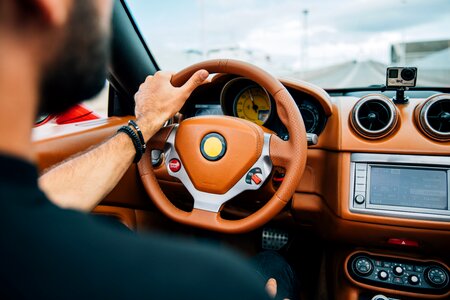 Man Driving In Car Interior