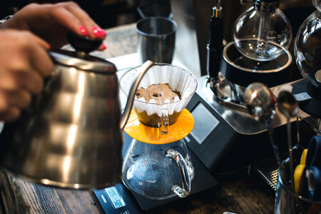 Brewing V60 filter coffee photo