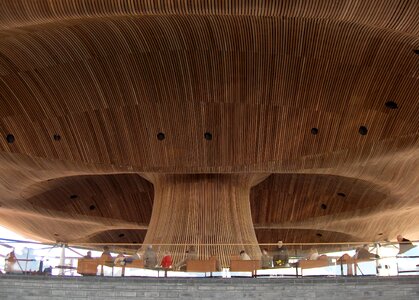 Close up view of the Senedd Building in Cardiff photo