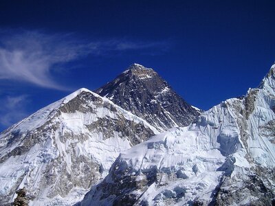 Everest Mountain Peak - the top of the world (8848 m) photo