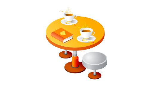 Two cup of coffee on table.