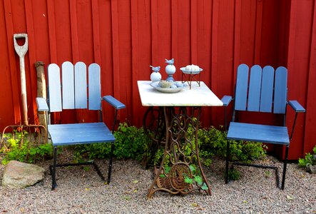 Garden furniture table chairs photo