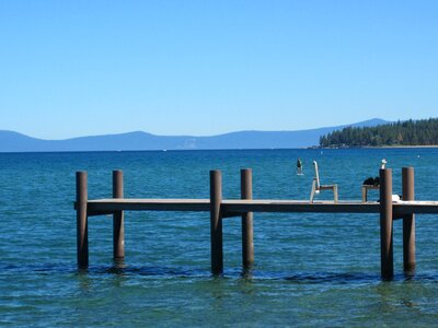 Lake tahoe summer wooden photo