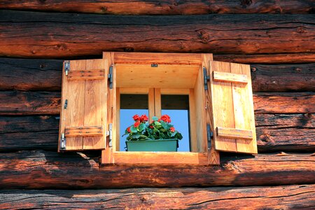 Wooden shutters woodhouse hut