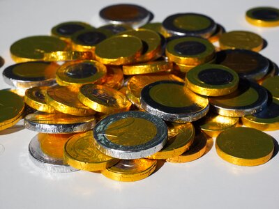 Chocolate coins euros gold