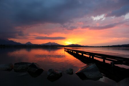 Mood lake sunset photo