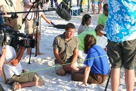 Crew film shoot