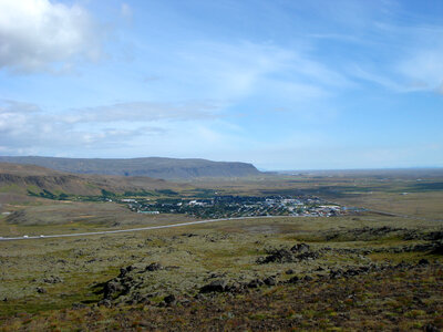 Skyline of Hveragerðisbær landscape in Iceland photo