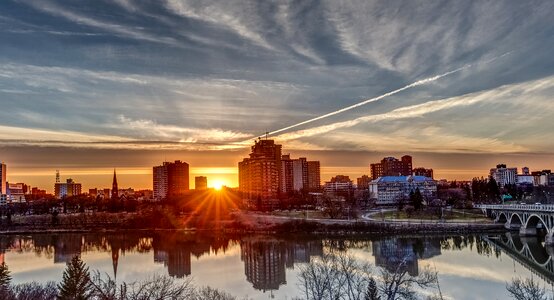 Reflection saskatchewan sky photo