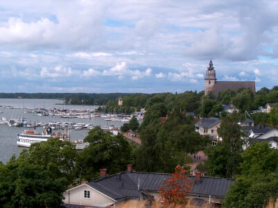 Naantali old town and harbour in Naantali, Finland photo