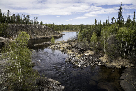 Upstream landscape on the Cameron River on the Ingraham Trail photo