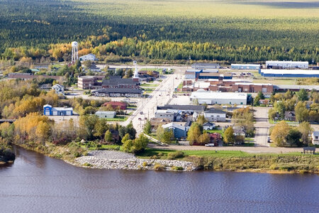 Landscape downtown Moosonee, Ontario Canada photo