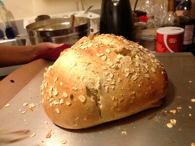 Homemade wheat baguette photo