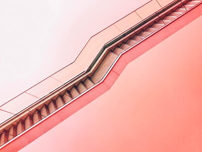 Empty Pink Stairs Composition photo