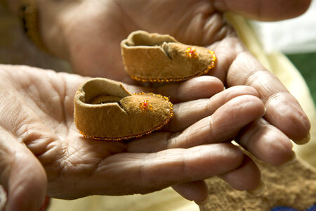Handcrafted baby moccasins at Tetlin National Wildlife Refuge
