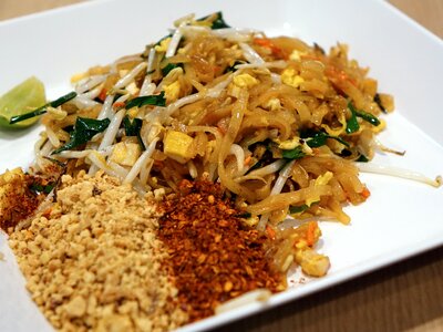 Seafood peanut bean sprouts photo