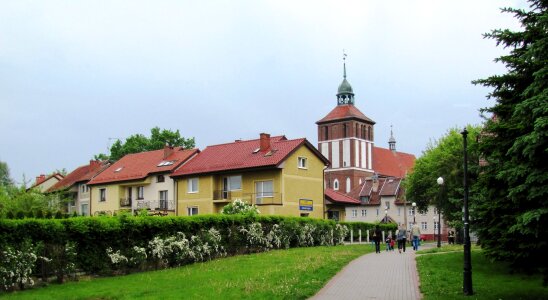 Church and Old Town in poland photo