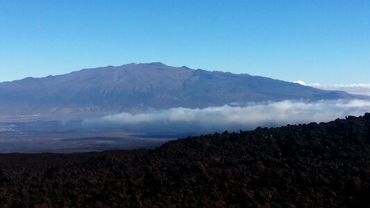 View of Mauna Loa from the slopes of Mauna Kea