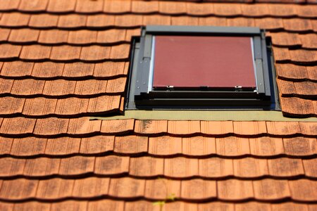 Roof windows brick house photo