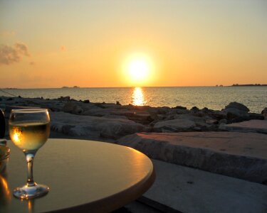 White wine abendstimmung greece photo