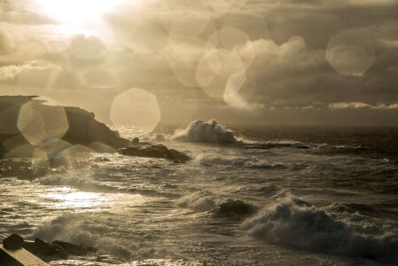 Bad weather rough sea rain