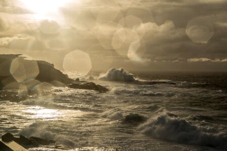 Bad weather rough sea rain photo