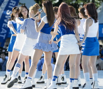 K-pop Idol Group Twice performing in 2017 photo