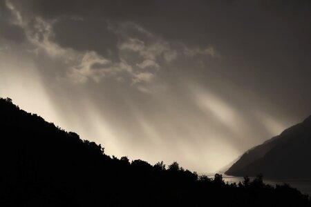 Dusk lake mountain photo