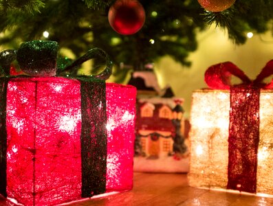 Glowing Christmas Parcel photo