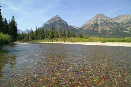 Lake Landscape and Water with mountains in Glacier National Park, Montana