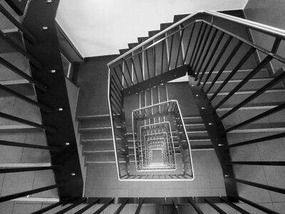 Black and white stairs gradually photo