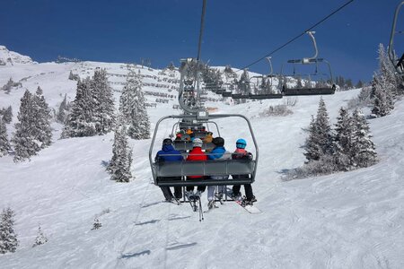 Activity blue sky chairlift photo
