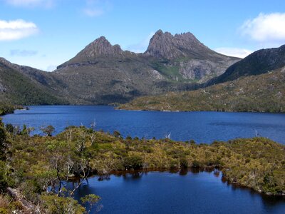 Track mountains lake photo