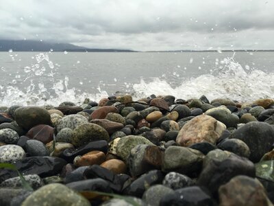 Cloudy lake nature photo