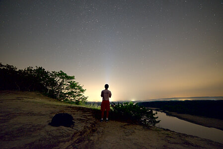 Standing on the Bluff Beneath the Stars