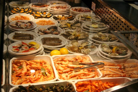 Prawn River, Seafood buffet line photo