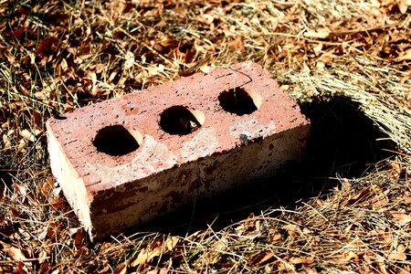 Brick ground hole photo