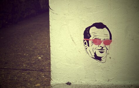 Graffiti man face photo