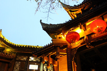 Ancient Temple Architecture in Chengdu, China photo